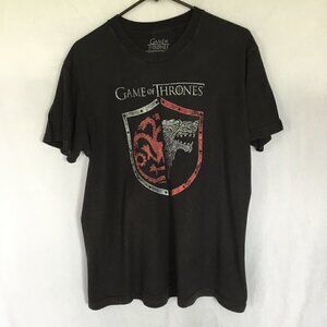 Game of Thrones Wolf Targaryen Dragon Shield Short Sleeve Unisex Tee Sz Large